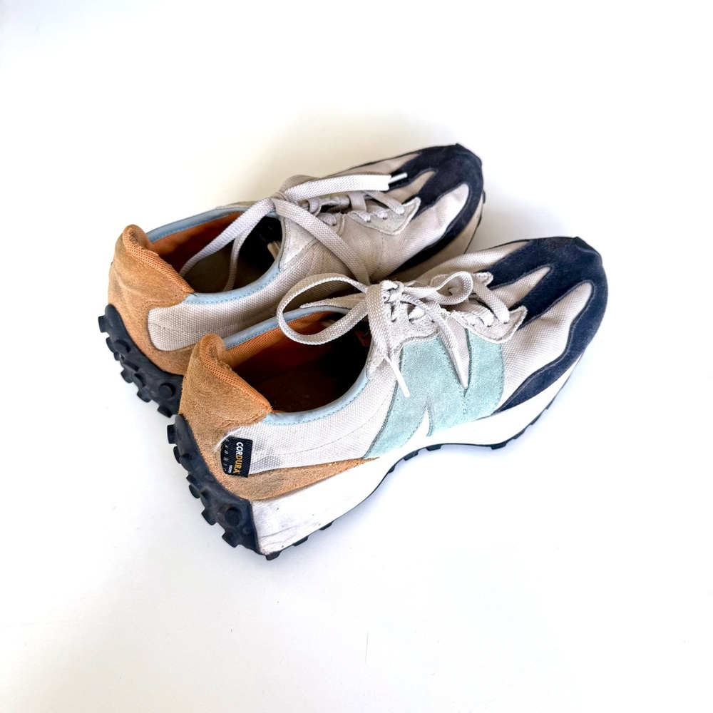 New Balance Athletic Shoes - Blue, Tan, White